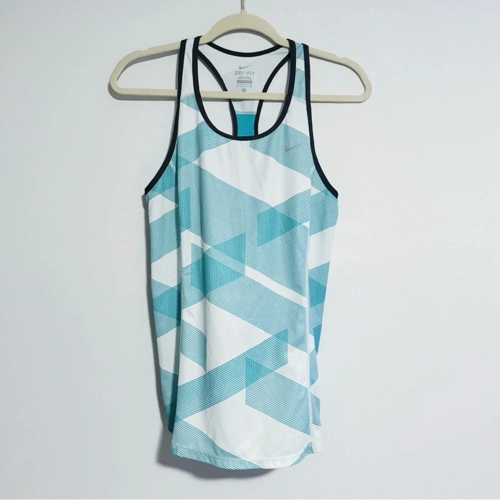 Nike - Teal Printed Dri-Fit Tank